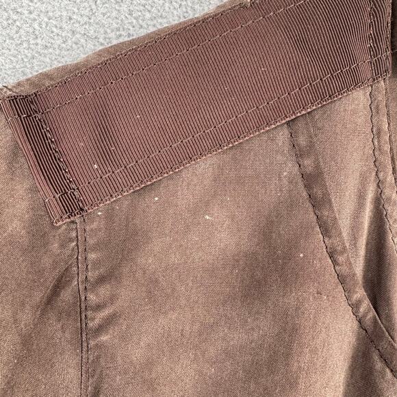 Lanvin en Bleu Silk Cropped Jacket Womens 38 Brown Full Zip Soft Luxury Chic - Picture 6 of 16